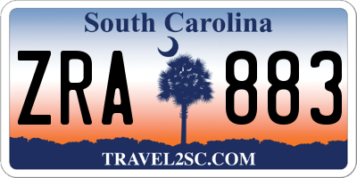 SC license plate ZRA883