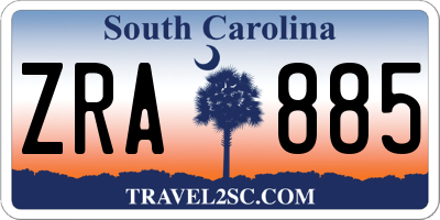 SC license plate ZRA885