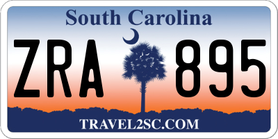 SC license plate ZRA895