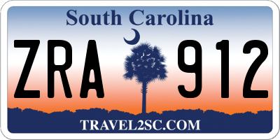 SC license plate ZRA912