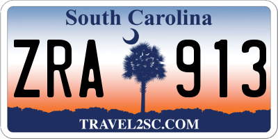 SC license plate ZRA913