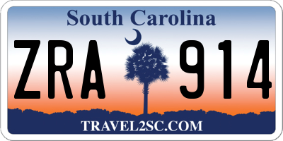 SC license plate ZRA914