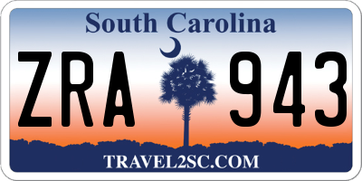 SC license plate ZRA943