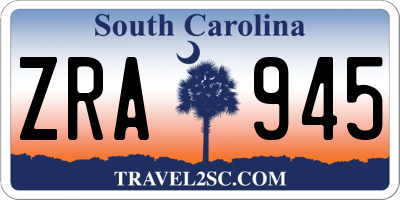 SC license plate ZRA945