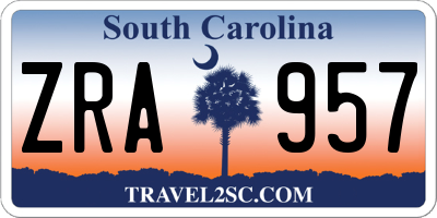 SC license plate ZRA957