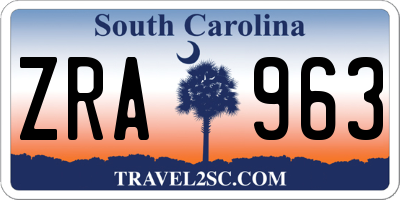 SC license plate ZRA963