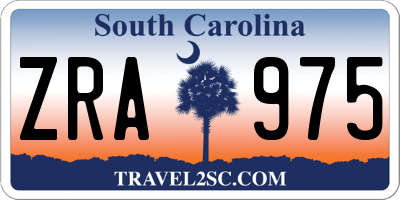 SC license plate ZRA975