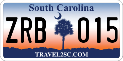 SC license plate ZRB015