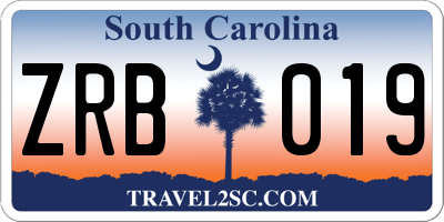 SC license plate ZRB019