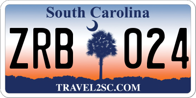 SC license plate ZRB024