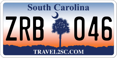 SC license plate ZRB046