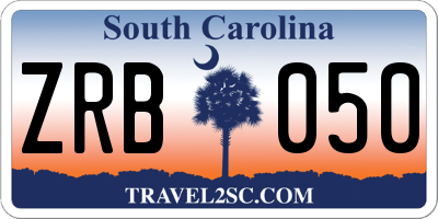 SC license plate ZRB050