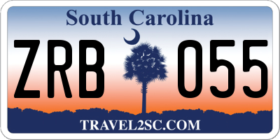 SC license plate ZRB055