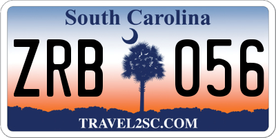 SC license plate ZRB056