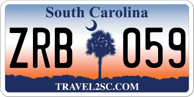 SC license plate ZRB059