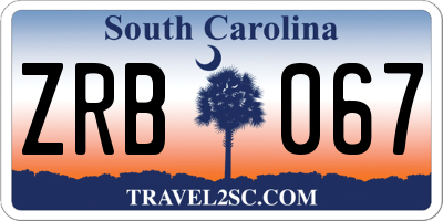 SC license plate ZRB067