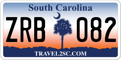 SC license plate ZRB082