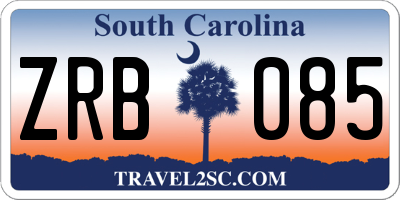 SC license plate ZRB085