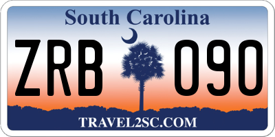 SC license plate ZRB090