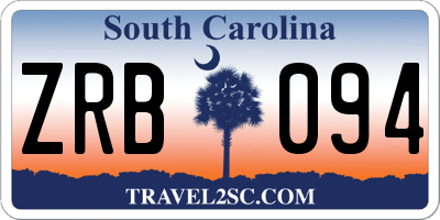 SC license plate ZRB094