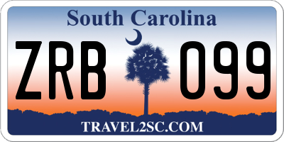 SC license plate ZRB099