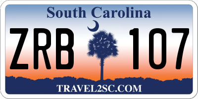 SC license plate ZRB107