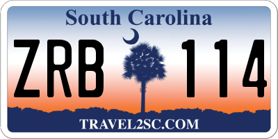 SC license plate ZRB114