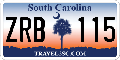 SC license plate ZRB115