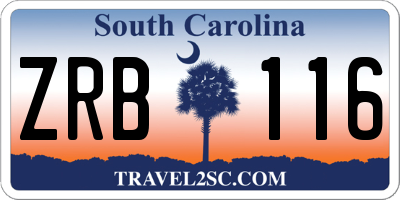 SC license plate ZRB116
