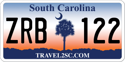 SC license plate ZRB122