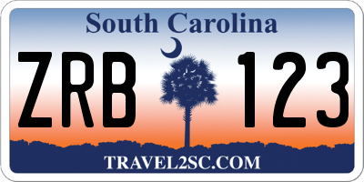 SC license plate ZRB123