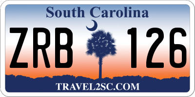 SC license plate ZRB126
