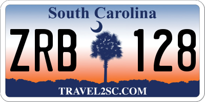 SC license plate ZRB128