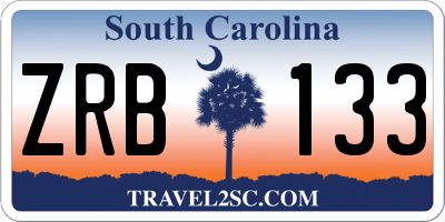 SC license plate ZRB133