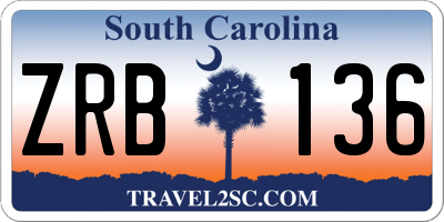 SC license plate ZRB136