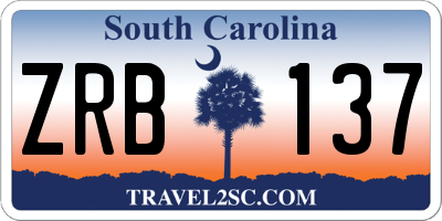 SC license plate ZRB137