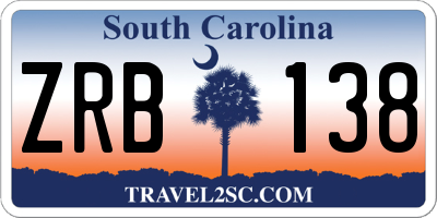 SC license plate ZRB138