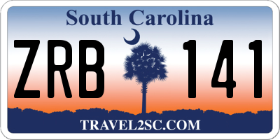SC license plate ZRB141