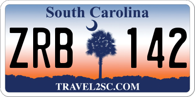 SC license plate ZRB142