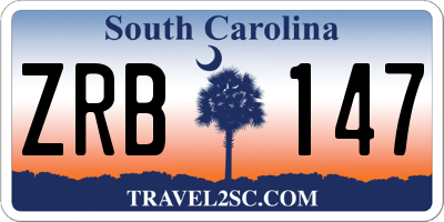 SC license plate ZRB147