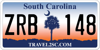 SC license plate ZRB148