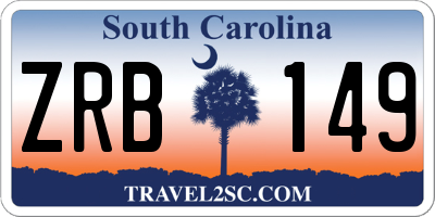 SC license plate ZRB149
