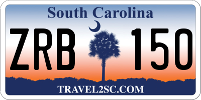 SC license plate ZRB150