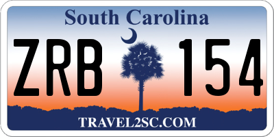 SC license plate ZRB154