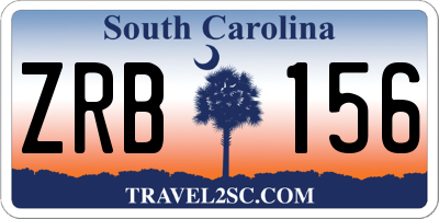 SC license plate ZRB156
