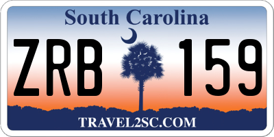 SC license plate ZRB159