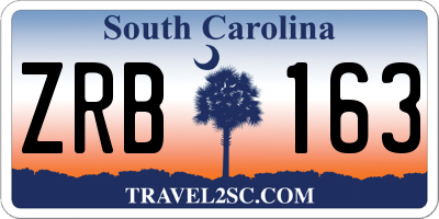 SC license plate ZRB163