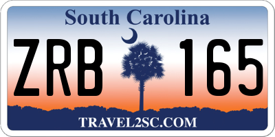 SC license plate ZRB165