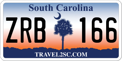 SC license plate ZRB166