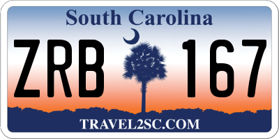 SC license plate ZRB167